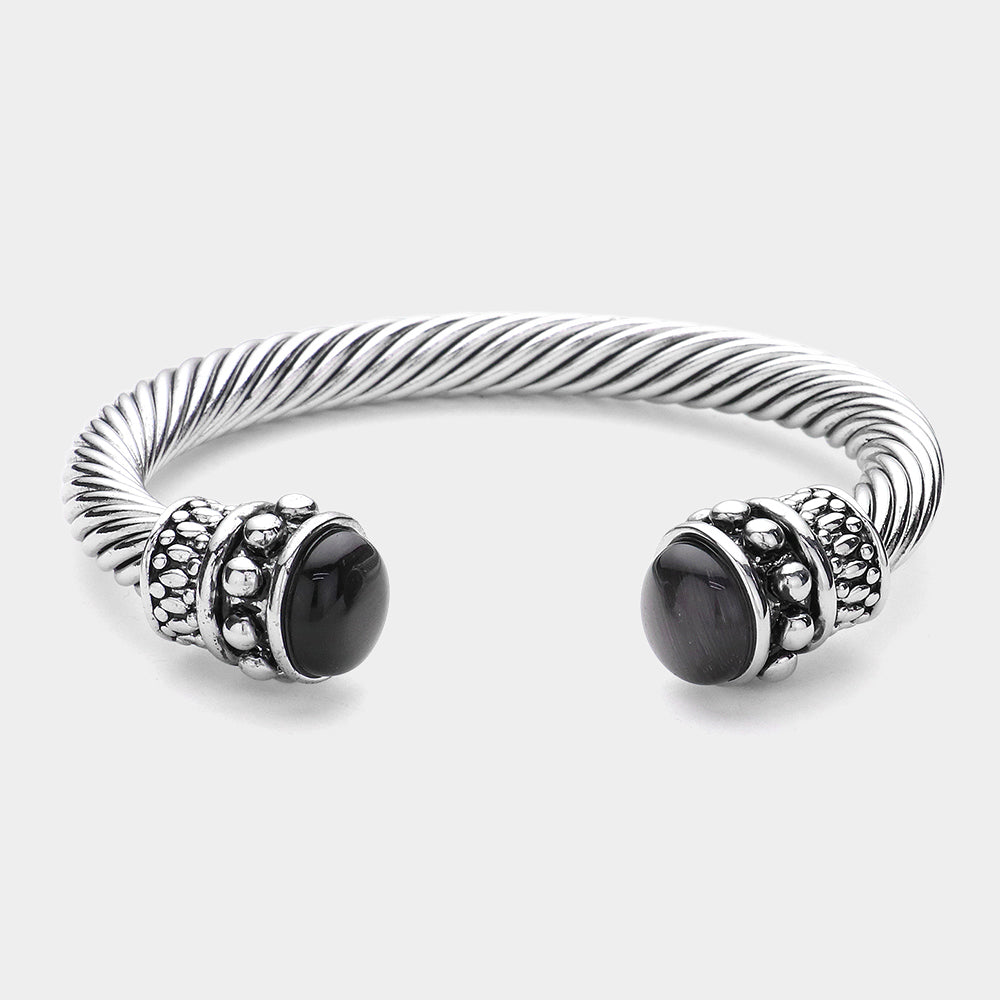 Black Pearl Cable Rope Cuff