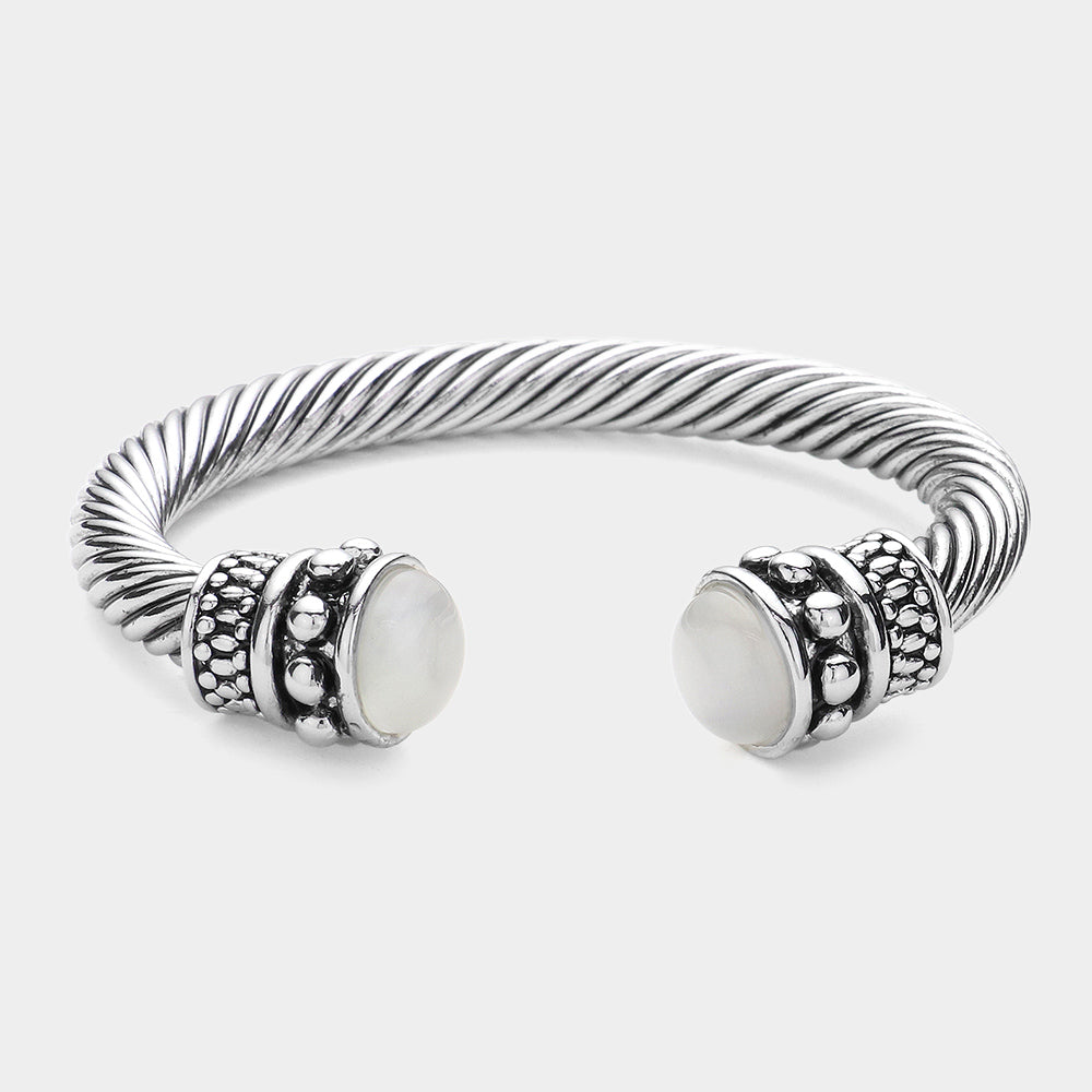 Black Pearl Cable Rope Cuff