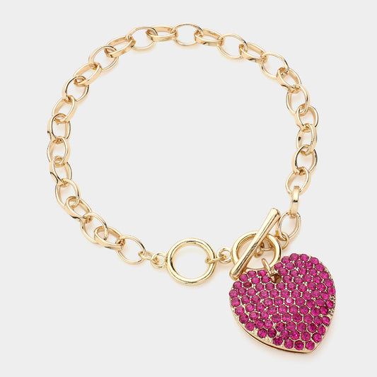 Pretti Pink Heart Bracelet