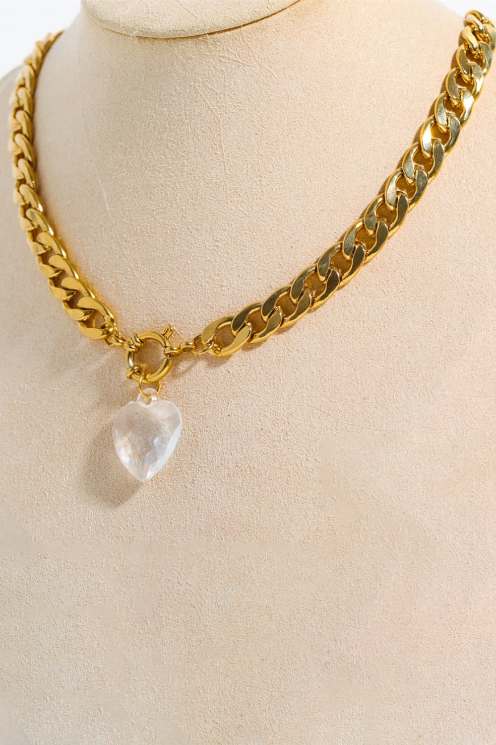 Ashlyn Heart Pendant Curb Chain Necklace