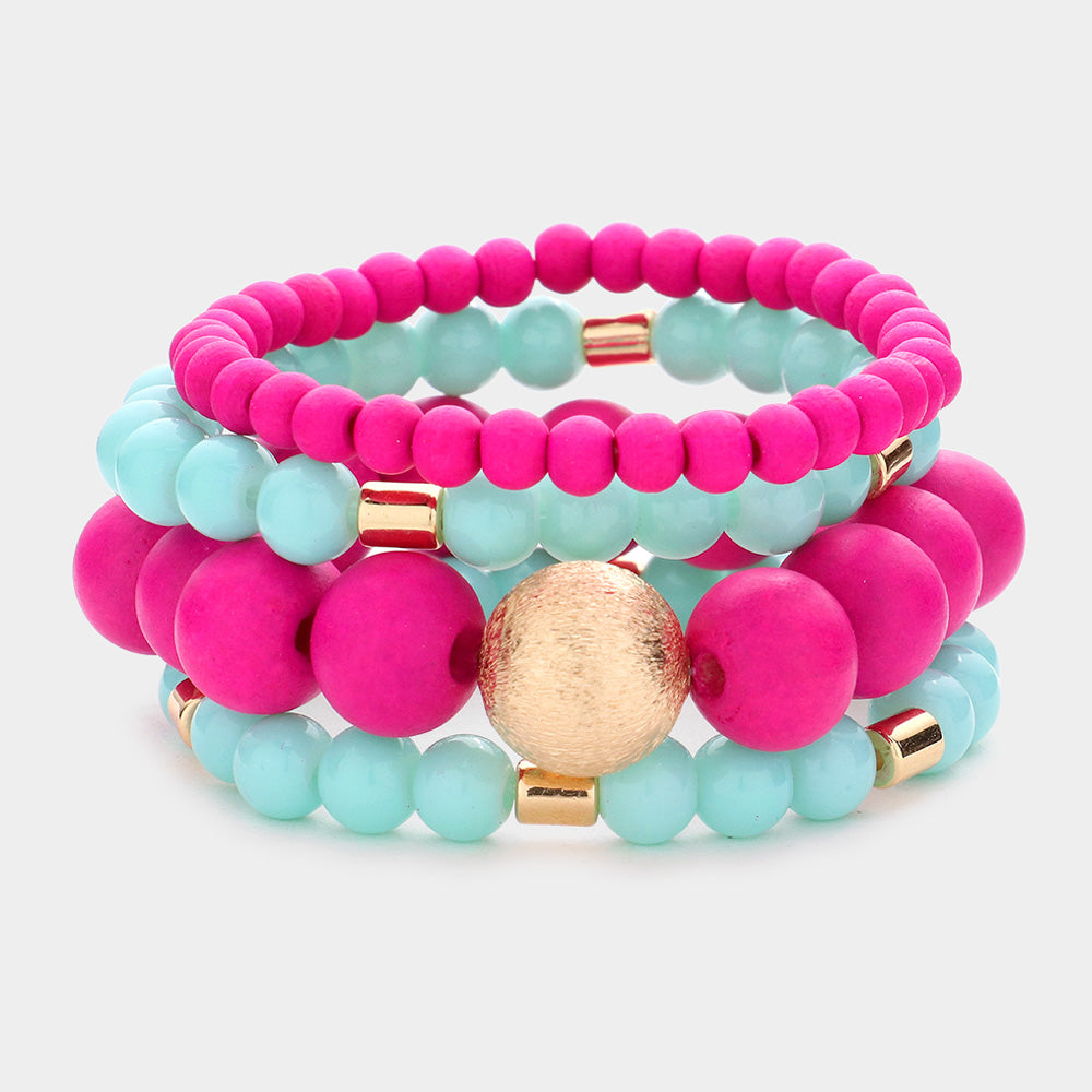 ColorFly Wood Stretch Bracelets